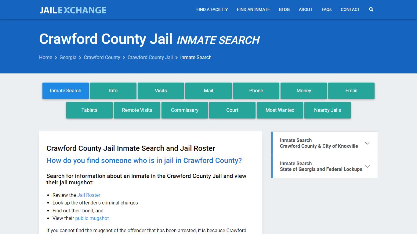 Inmate Search: Roster & Mugshots - Crawford County Jail, GA