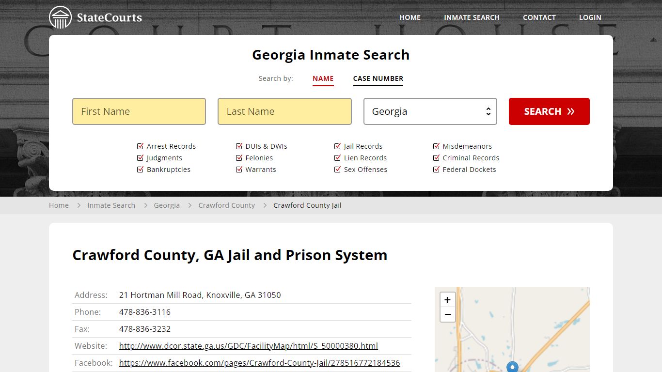 Crawford County Jail Inmate Records Search, Georgia - StateCourts